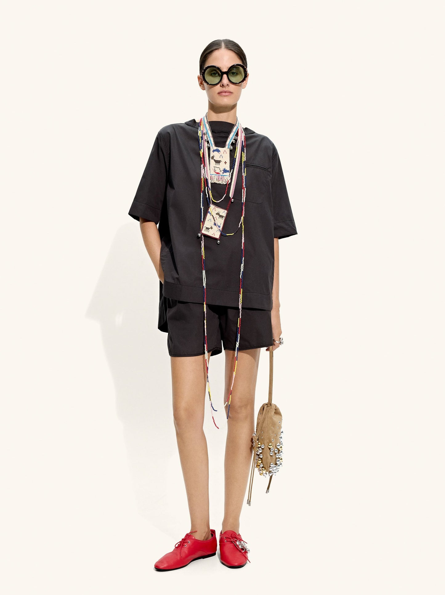 Shorts With A Silk And Cotton Blend