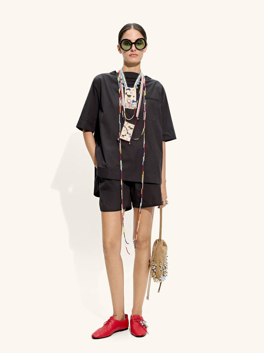 Shorts With A Silk And Cotton Blend