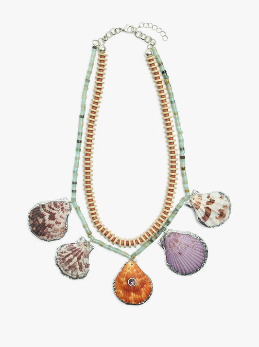Double Necklace With Shells And Stones