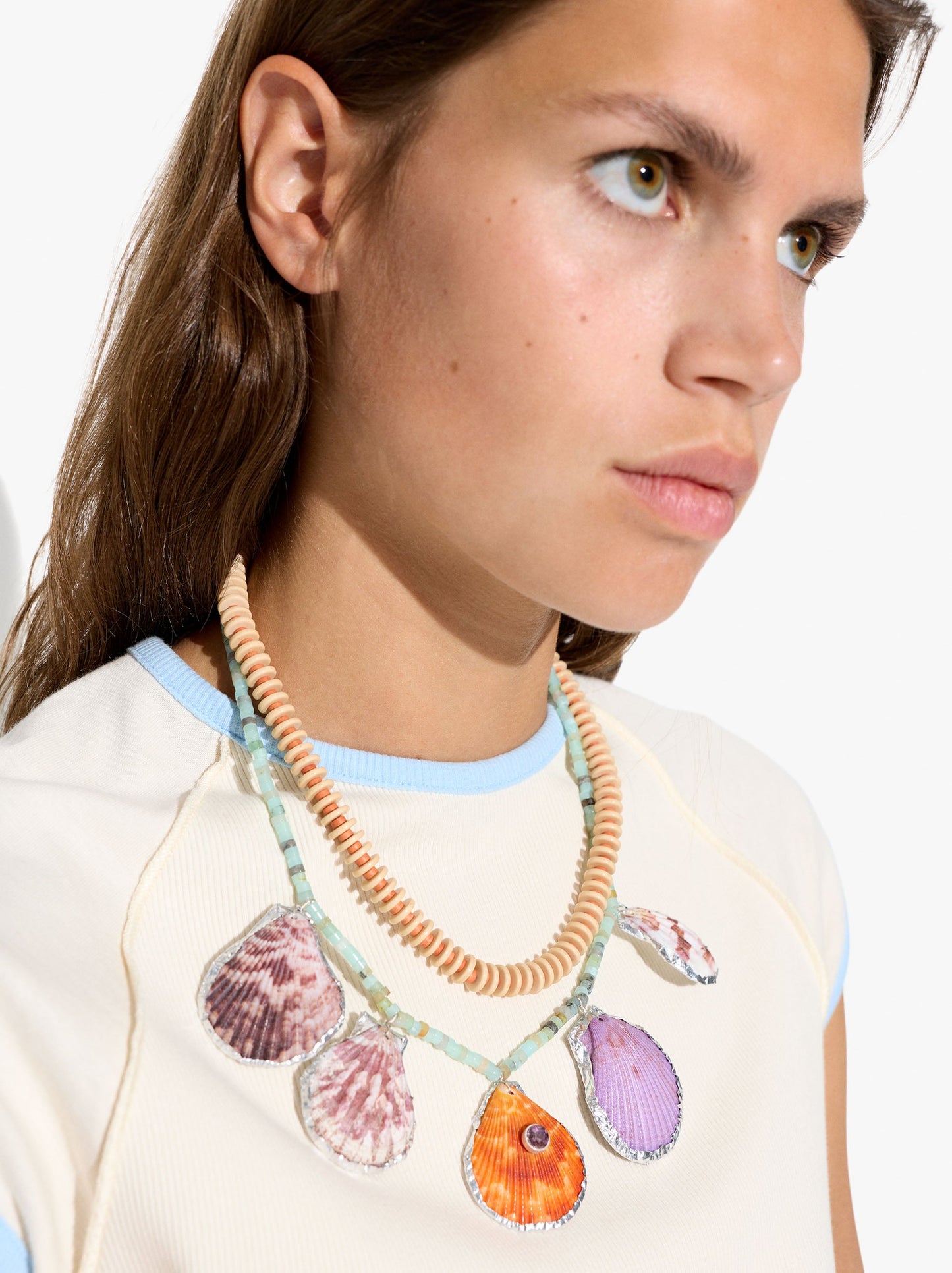 Double Necklace With Shells And Stones