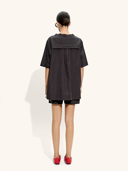 Blouse With A Silk And Cotton Blend