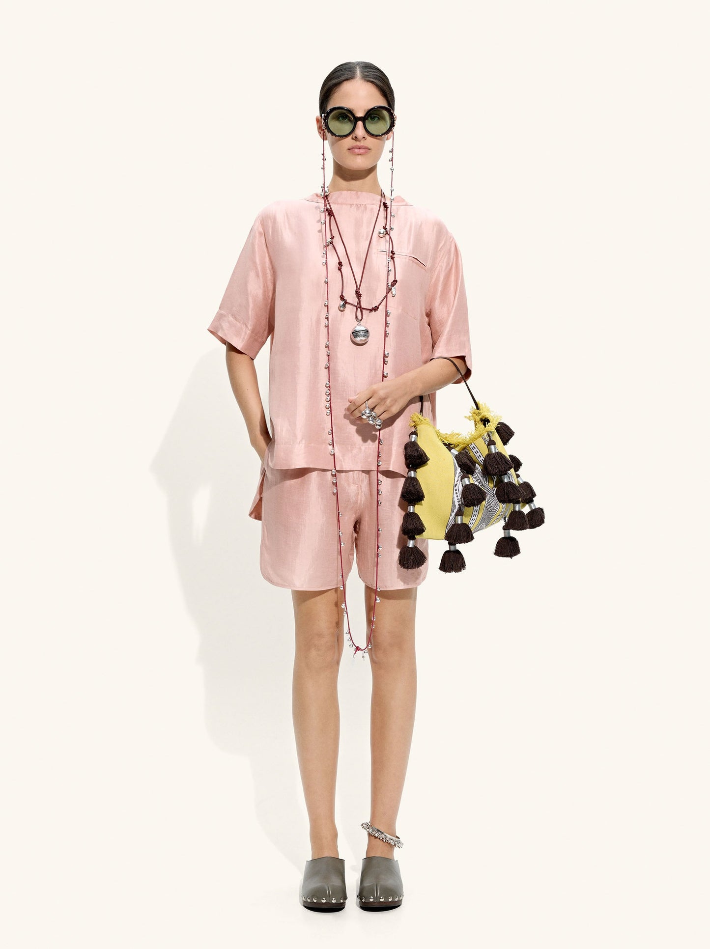 Shorts With A Silk And Linen Blend