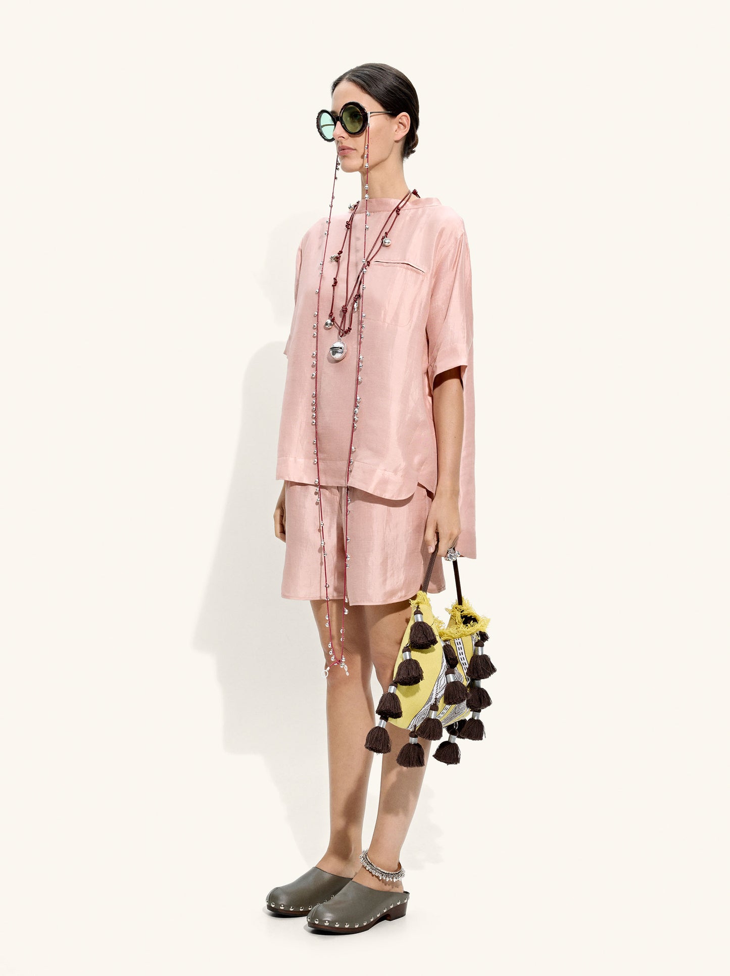 Shorts With A Silk And Linen Blend