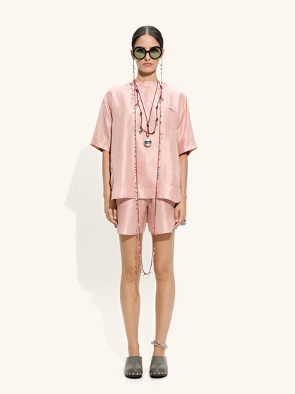 Shorts With A Silk And Linen Blend