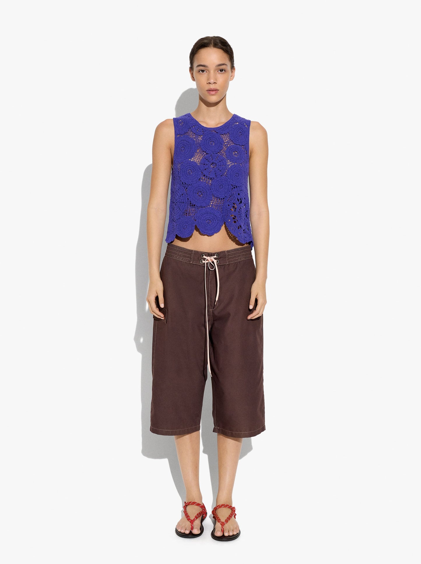 Floral Crochet Top With 100% Cotton