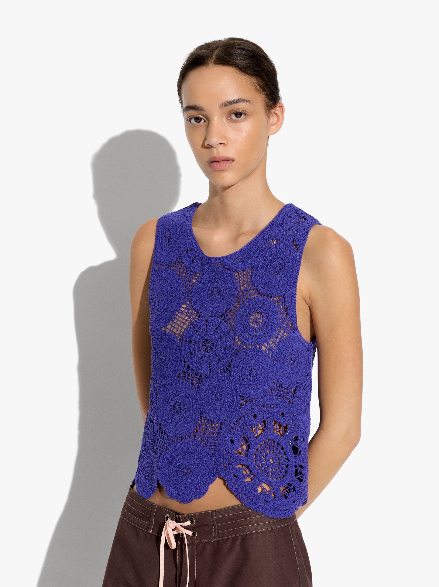 Floral Crochet Top With 100% Cotton