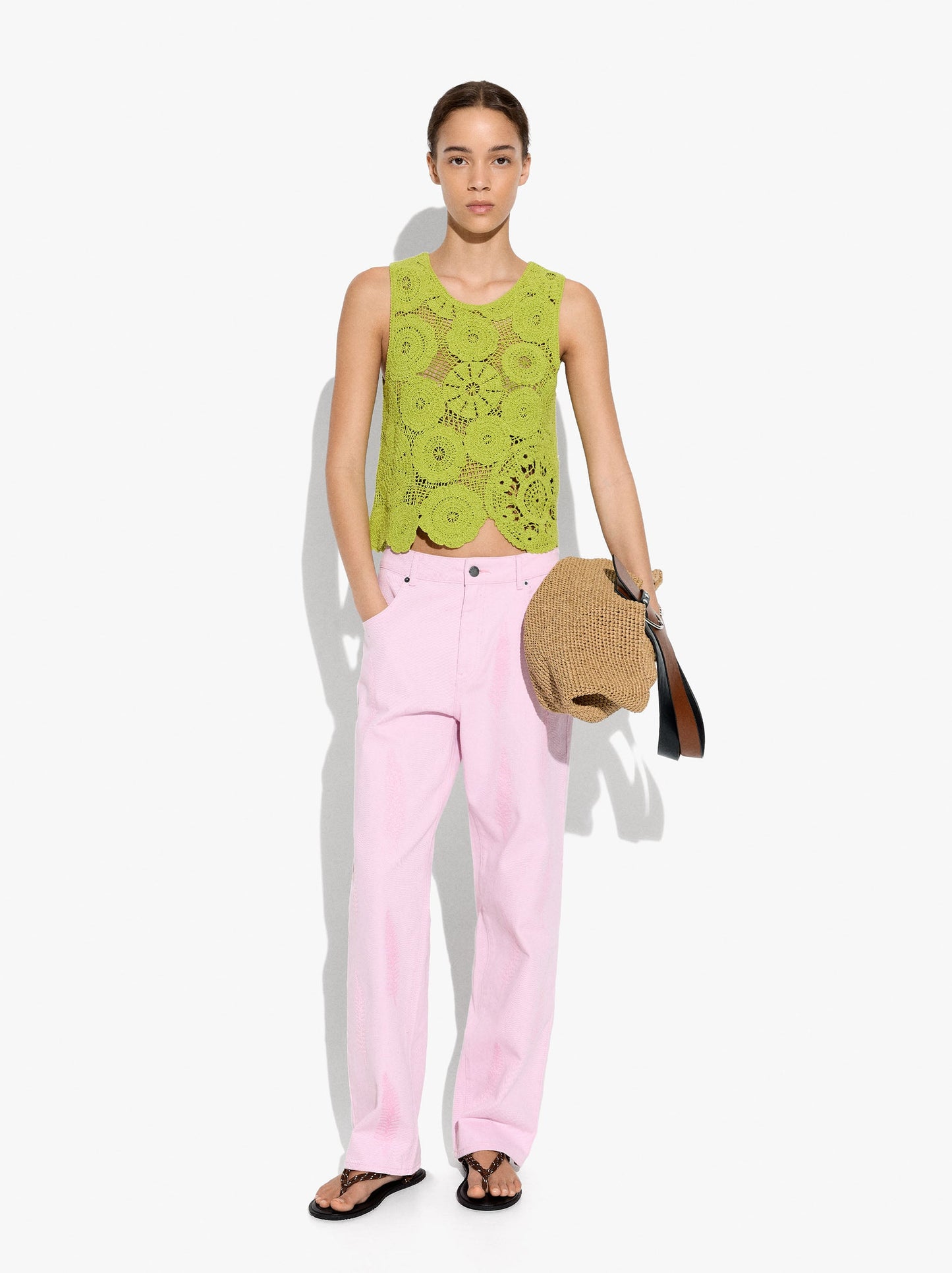 Floral Crochet Top With 100% Cotton