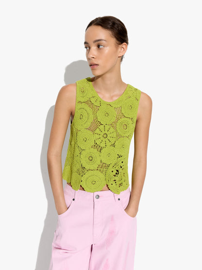 Floral Crochet Top With 100% Cotton
