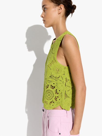 Floral Crochet Top With 100% Cotton