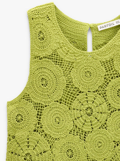 Floral Crochet Top With 100% Cotton