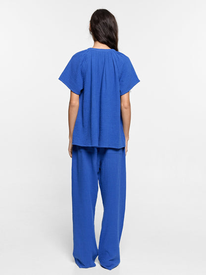 Blouse With Crinkled Effect 100% Cotton