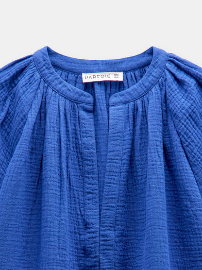 Blouse With Crinkled Effect 100% Cotton