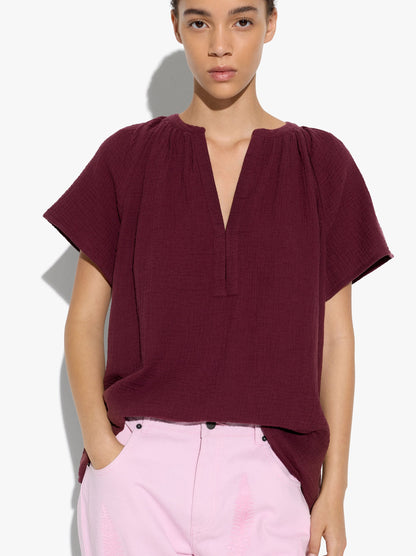 Blouse With Crinkled Effect 100% Cotton