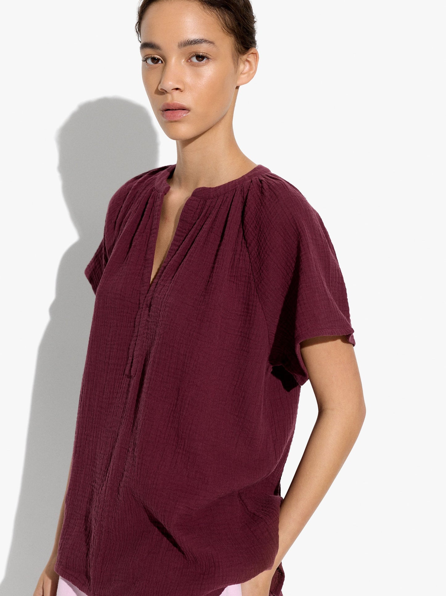 Blouse With Crinkled Effect 100% Cotton