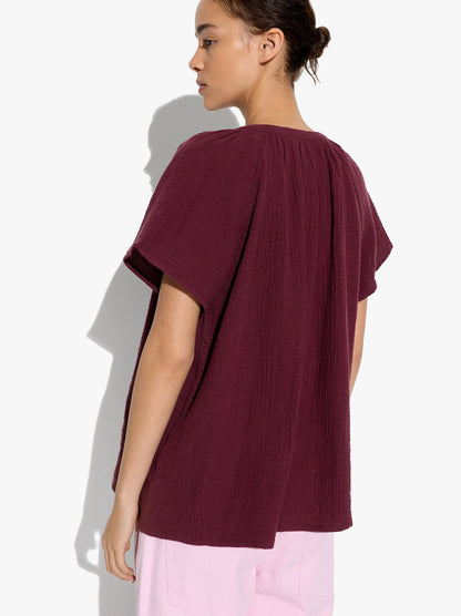 Blouse With Crinkled Effect 100% Cotton