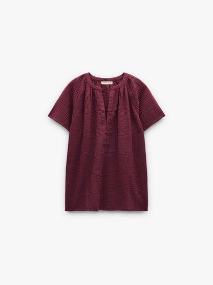 Blouse With Crinkled Effect 100% Cotton
