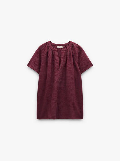 Blouse With Crinkled Effect 100% Cotton