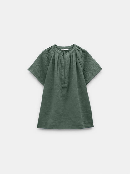Blouse With Crinkled Effect 100% Cotton