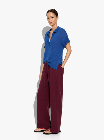 Trousers With Crinkled Effect 100% Cotton