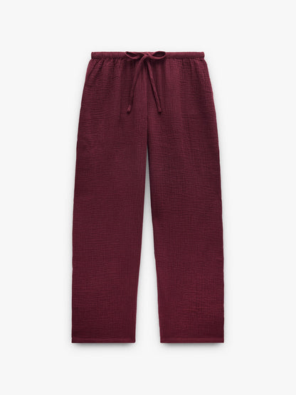 Trousers With Crinkled Effect 100% Cotton