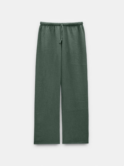 Trousers With Crinkled Effect 100% Cotton