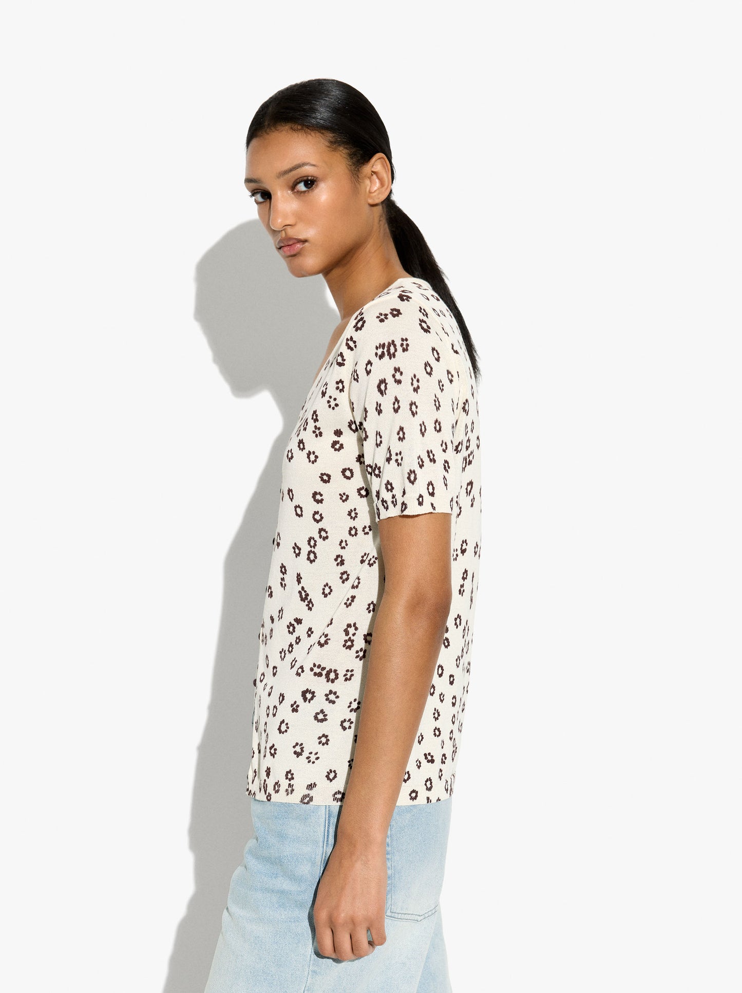 Floral Printed Knit Cardigan