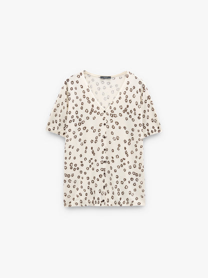 Floral Printed Knit Cardigan