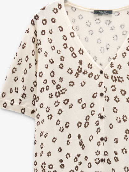 Floral Printed Knit Cardigan