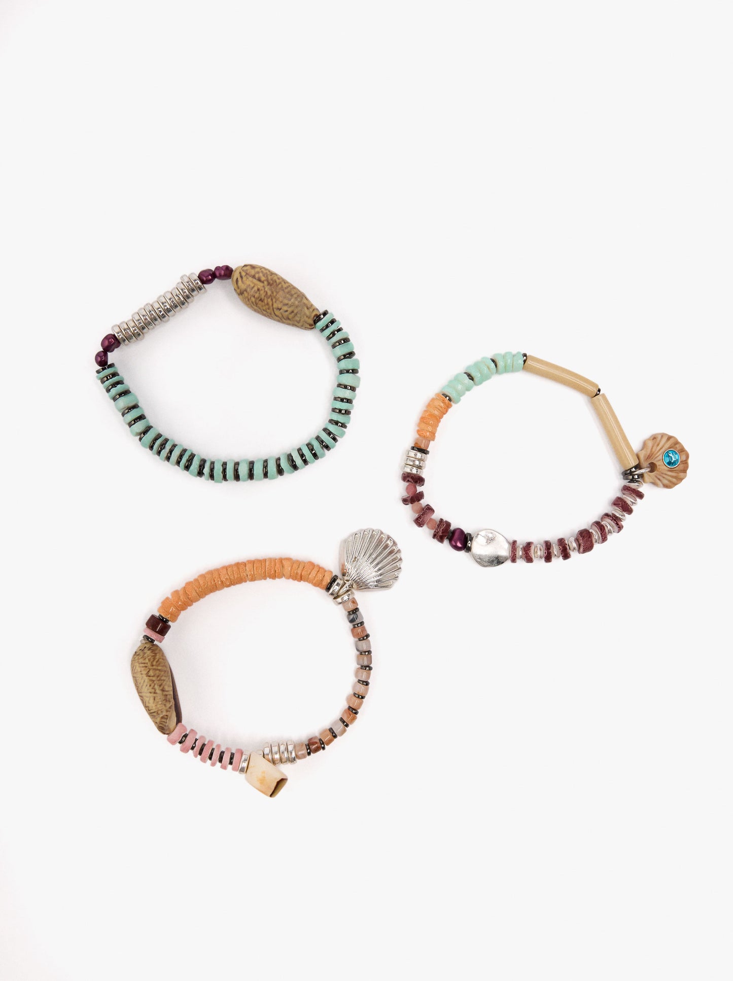 Set Bracelets Elásticas With Sea-Inspired Motifs