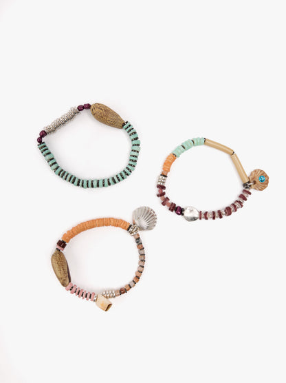 Set Bracelets Elásticas With Sea-Inspired Motifs