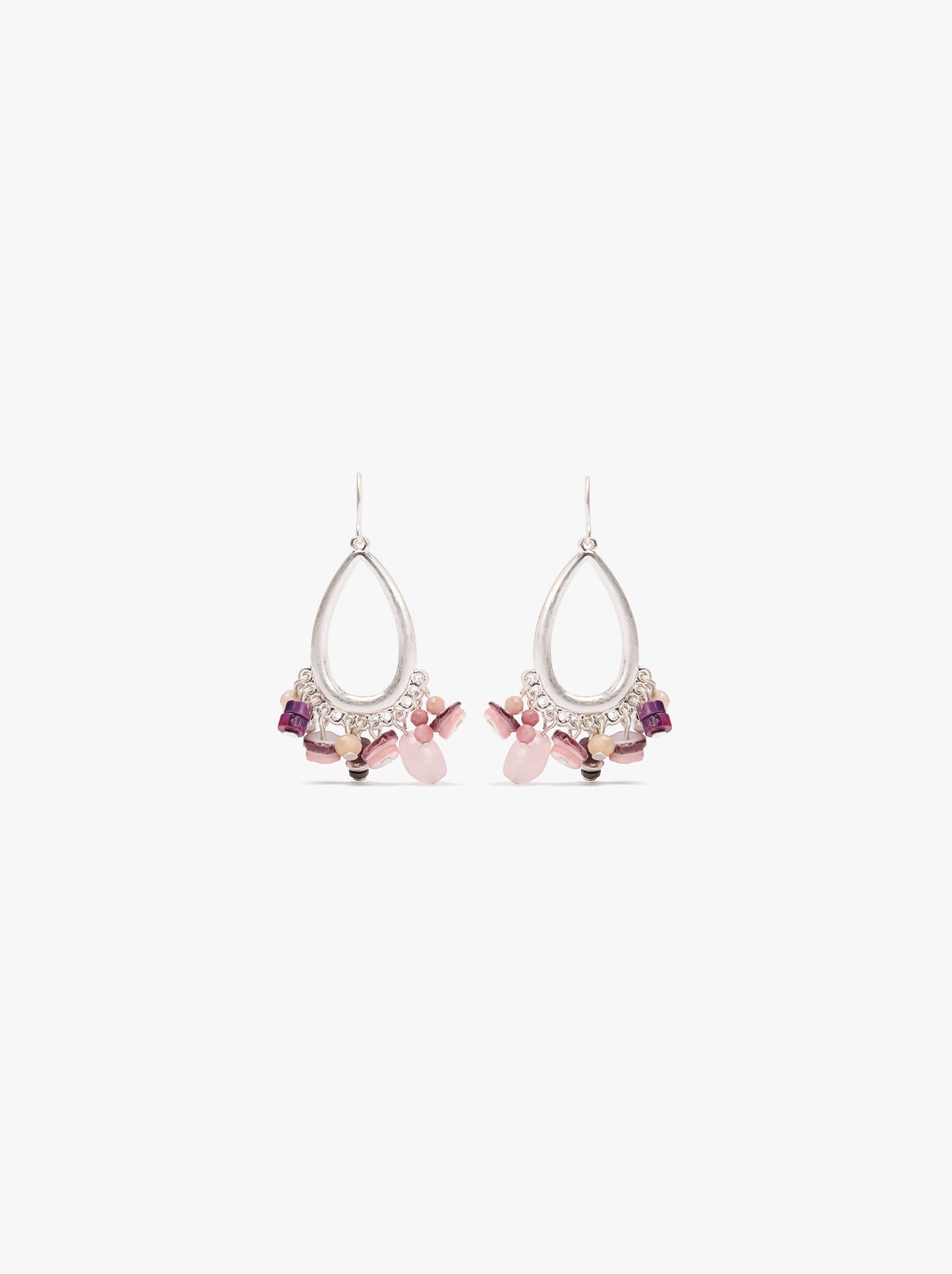 Oval Earrings With Stones And Shells