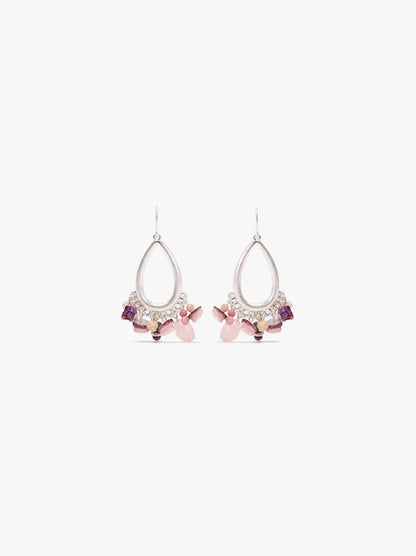 Oval Earrings With Stones And Shells