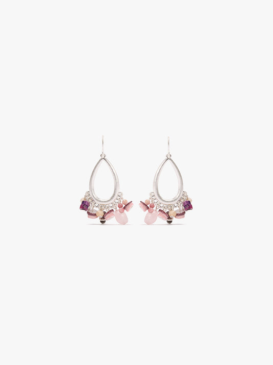 Oval Earrings With Stones And Shells