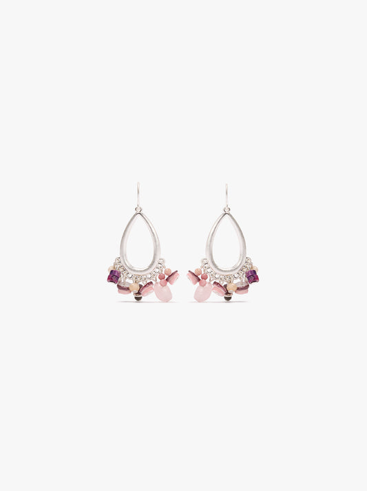 Oval Earrings With Stones And Shells