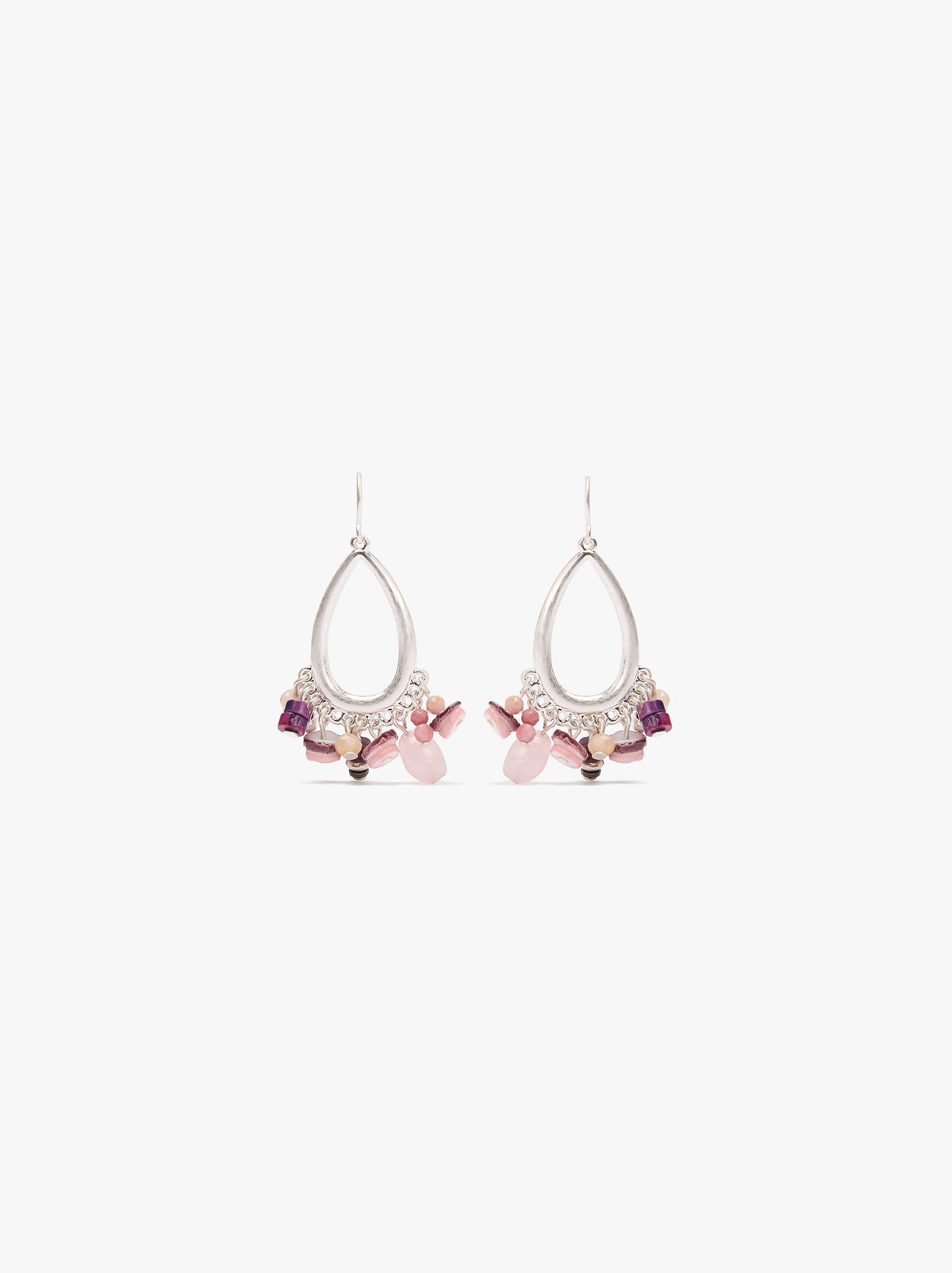 Oval Earrings With Stones And Shells