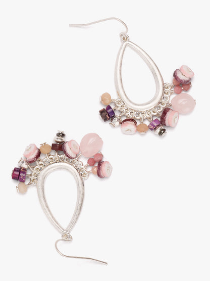 Oval Earrings With Stones And Shells