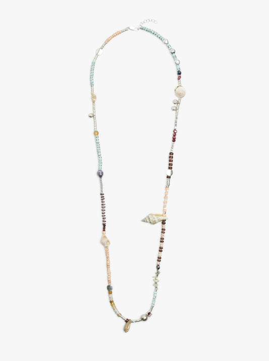 Long Necklace With Shells And Stones