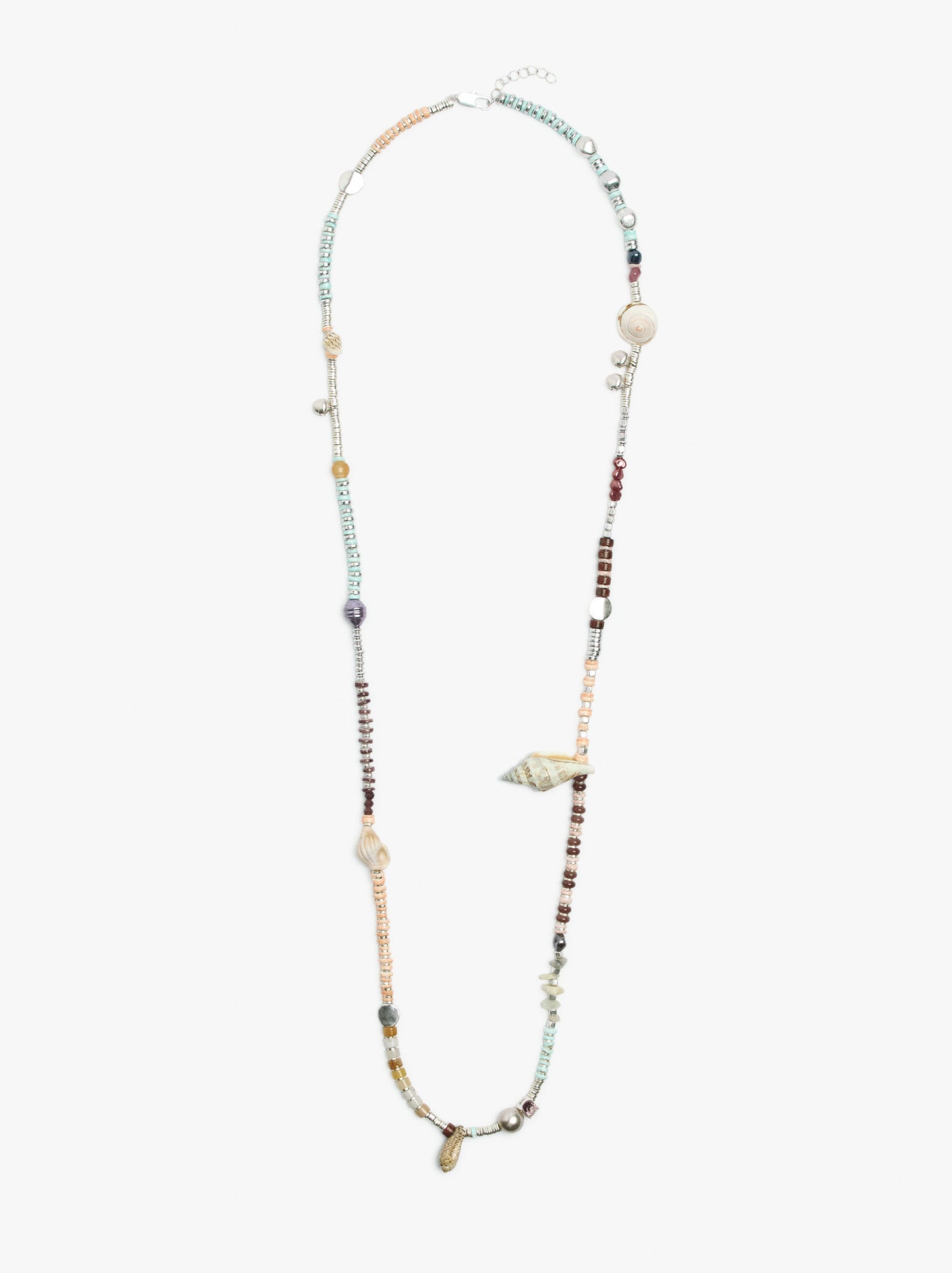 Long Necklace With Shells And Stones