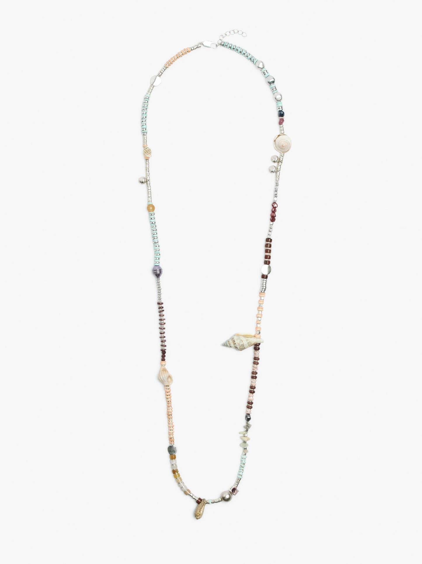 Long Necklace With Shells And Stones