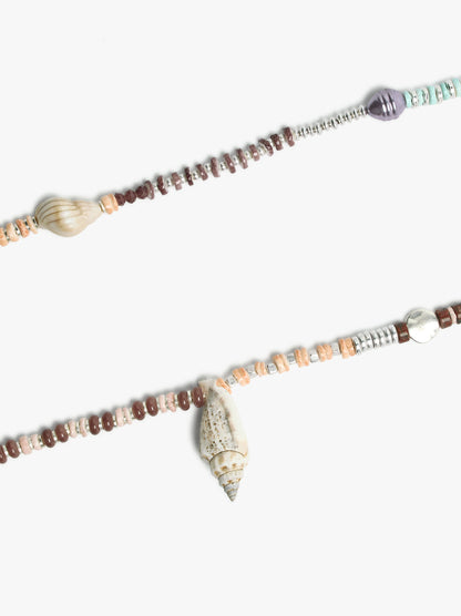 Long Necklace With Shells And Stones
