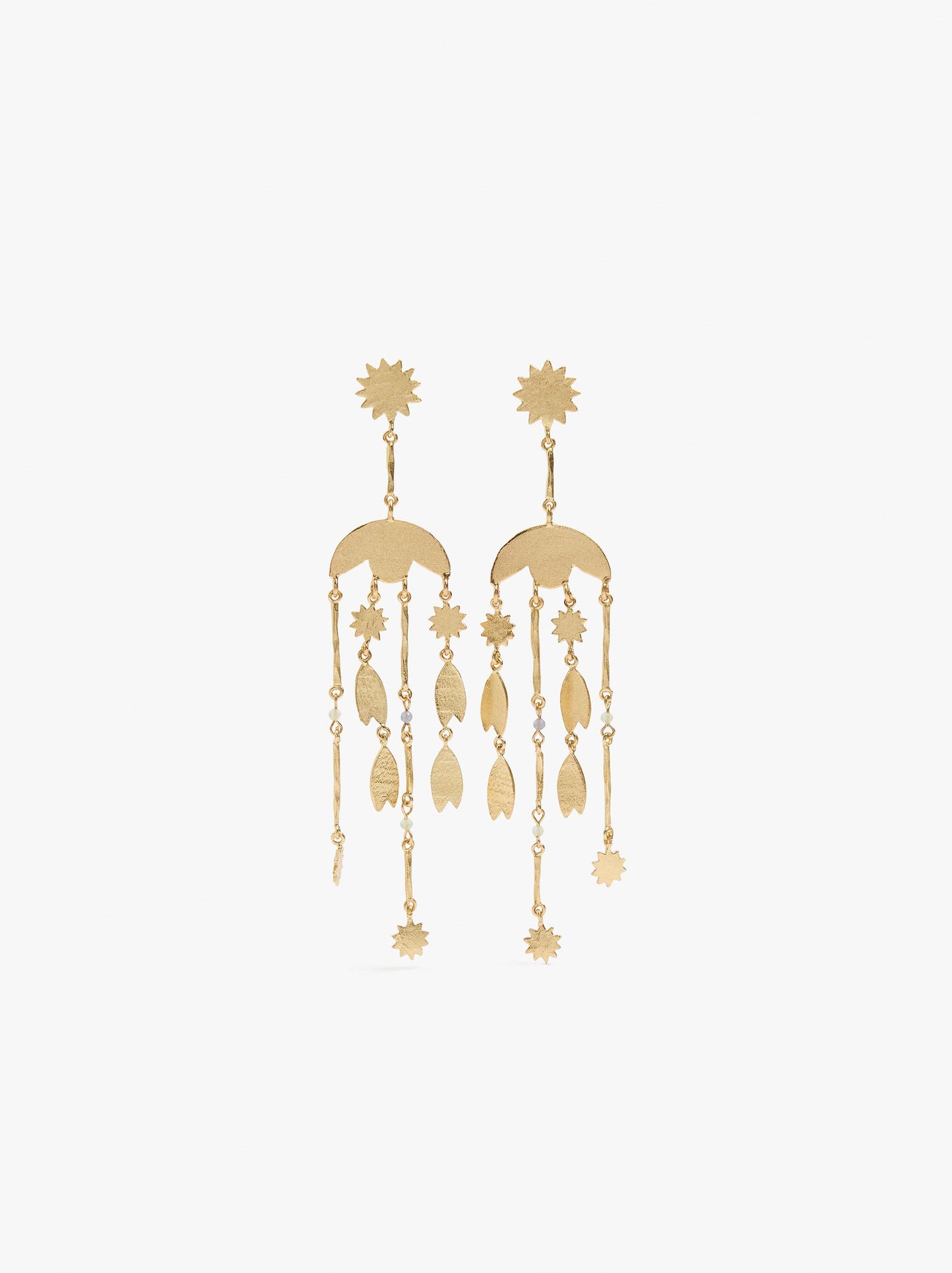 Long Star Earrings With Stones