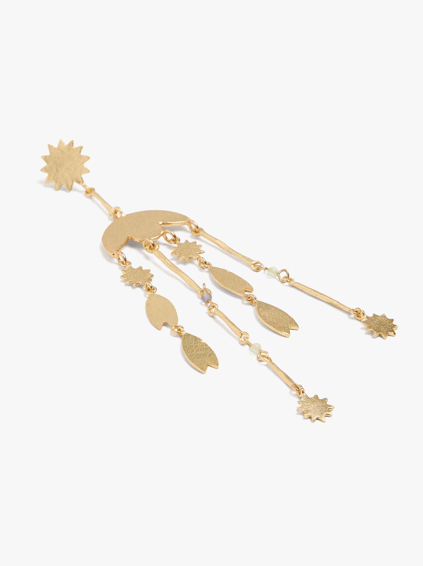 Long Star Earrings With Stones