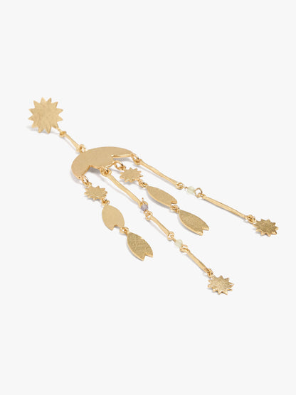 Long Star Earrings With Stones
