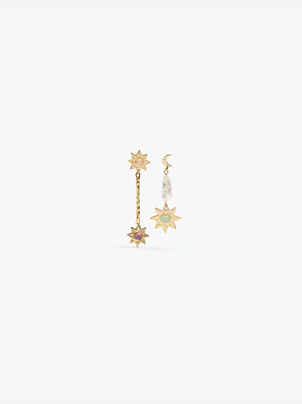 Asymmetric Earrings Stars With Moon
