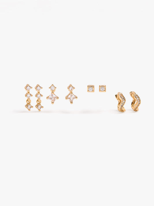Set Of Earrings With Cubic Zirconia