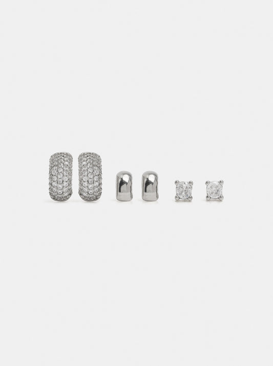 Set Of Silver Earrings