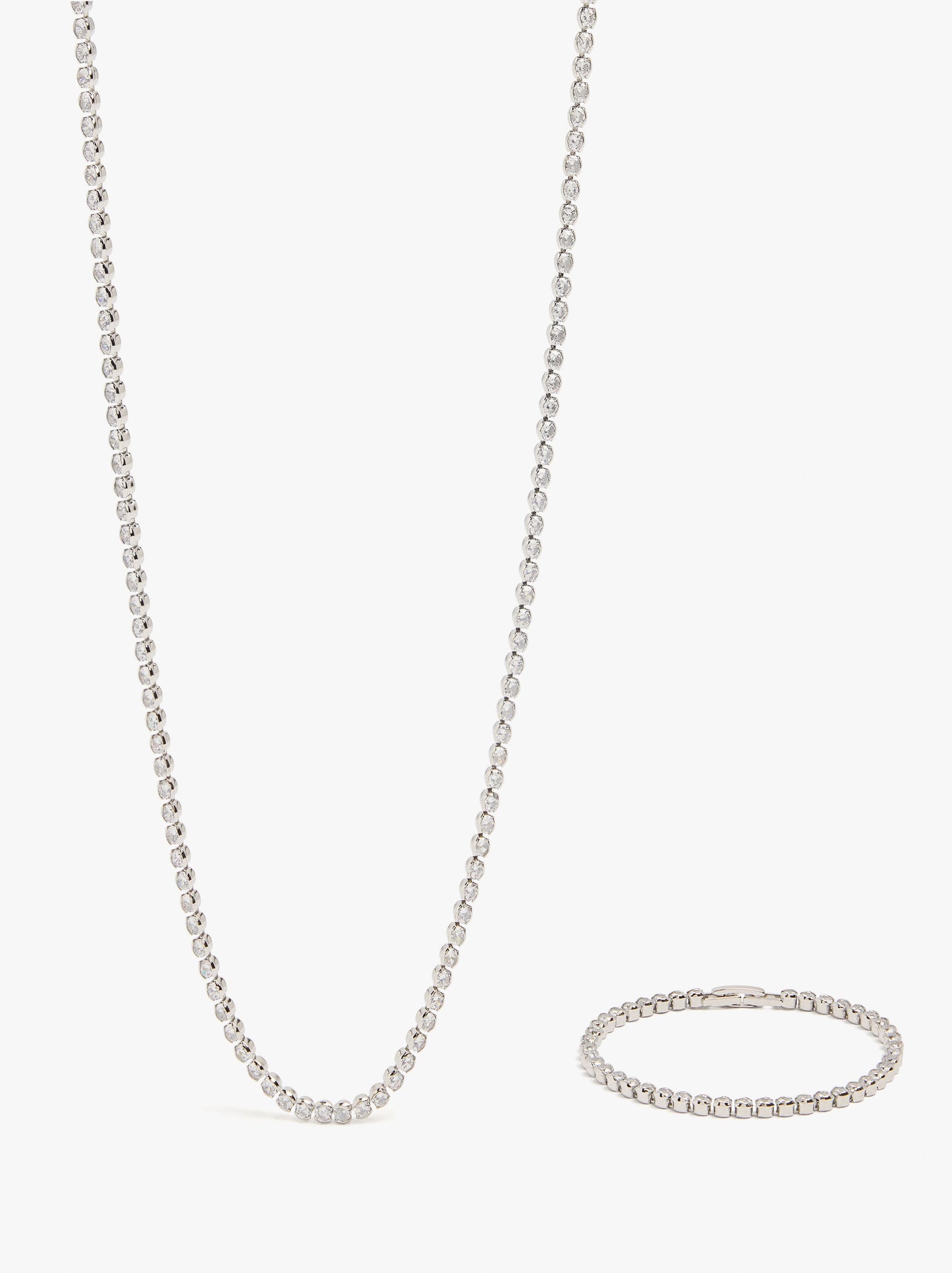 Set Necklace And Bracelet With Zirconia