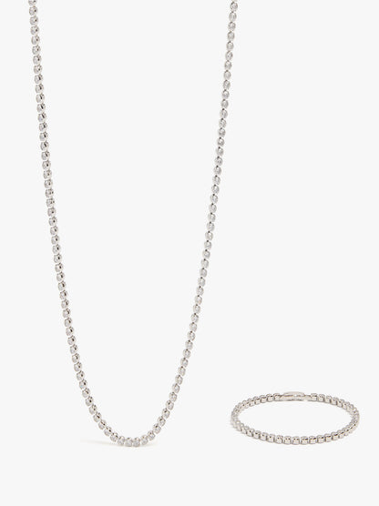 Set Necklace And Bracelet With Zirconia