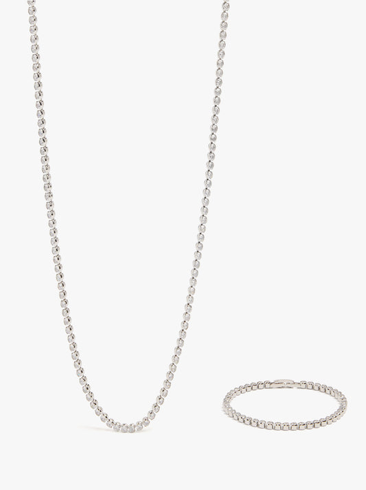 Set Necklace And Bracelet With Zirconia