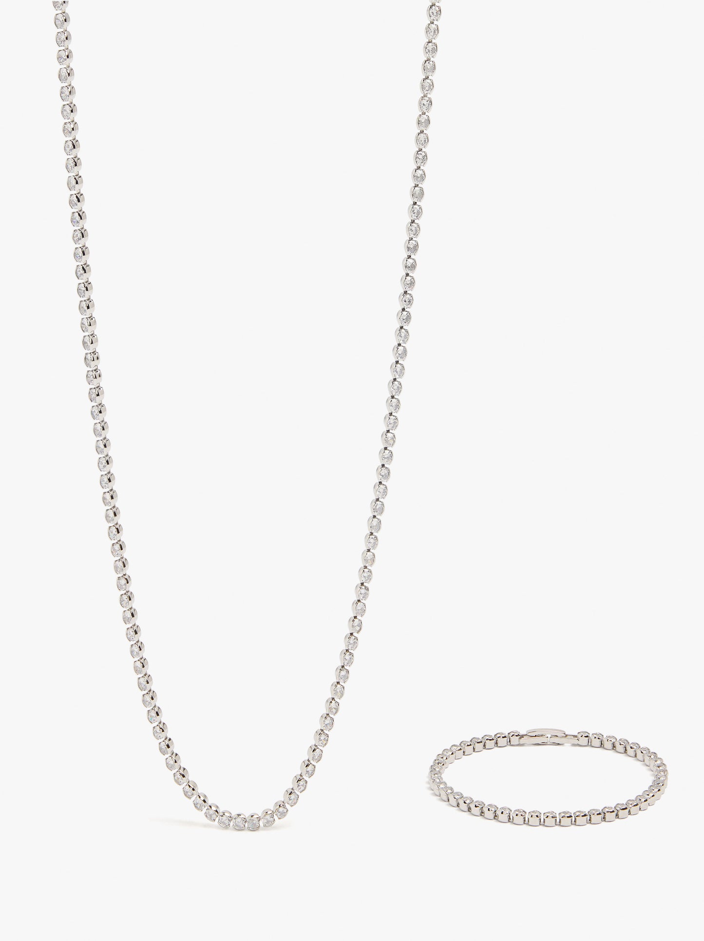 Set Necklace And Bracelet With Zirconia